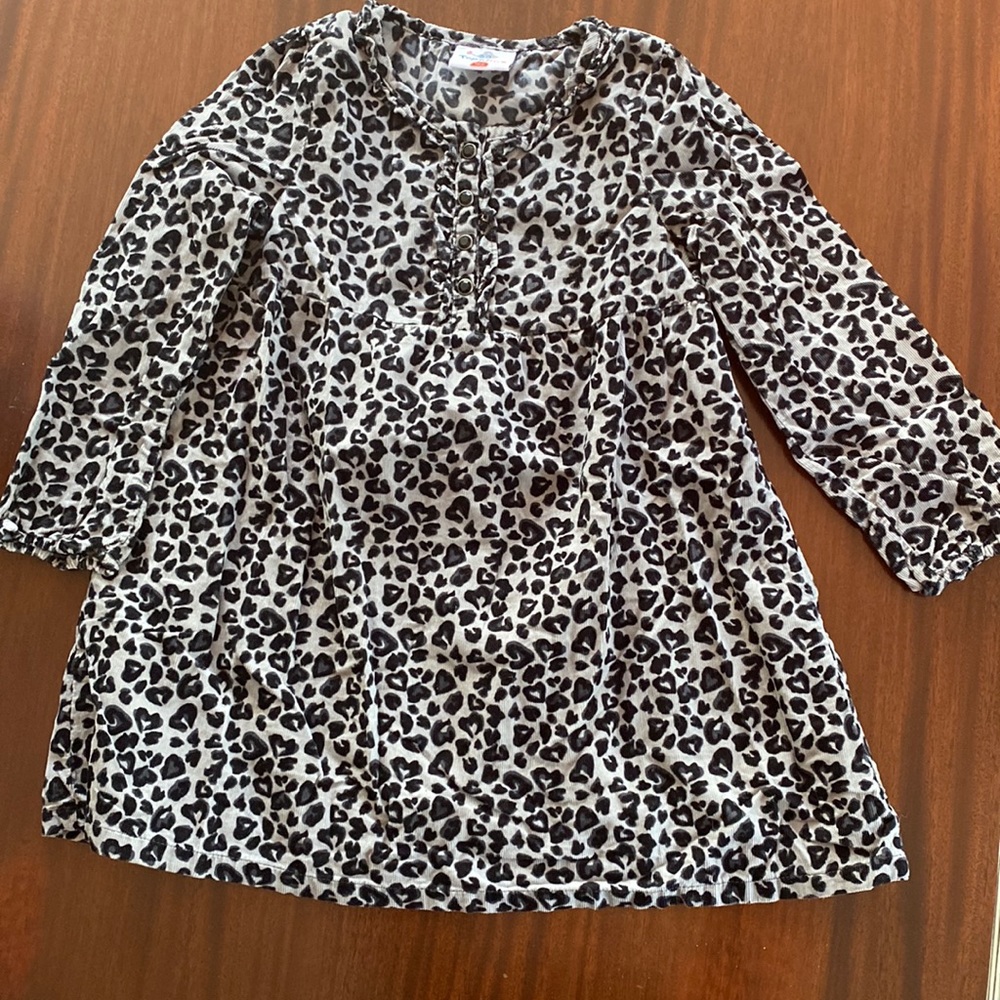 Grey & black corduroy leopard dress